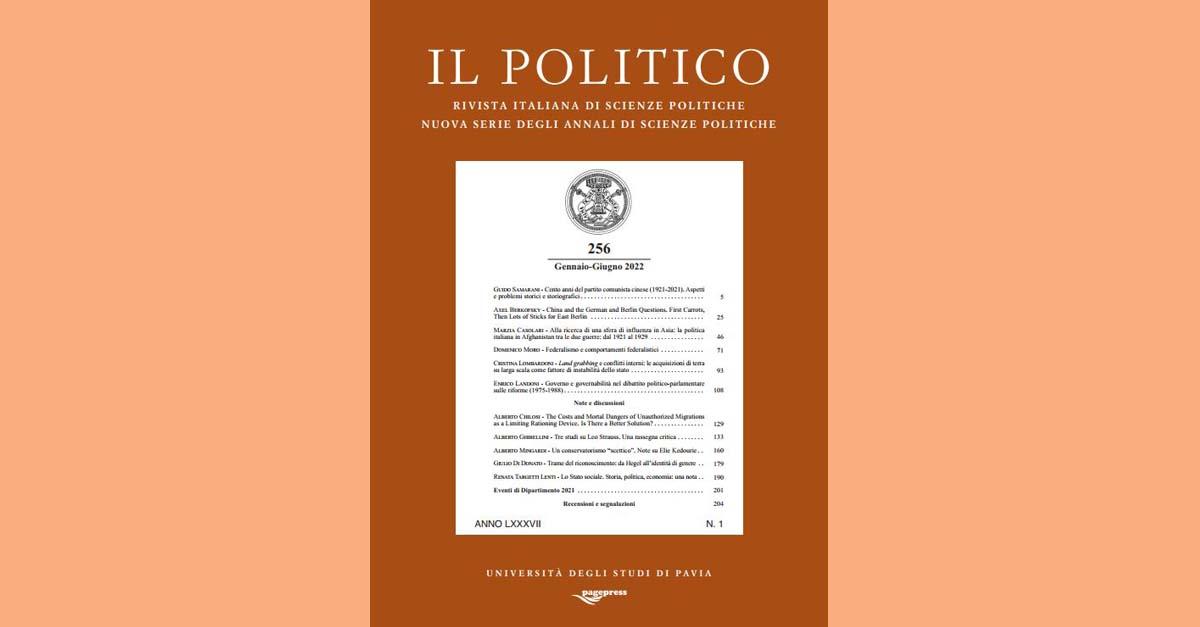 copertina rivista "Il POLITICO"